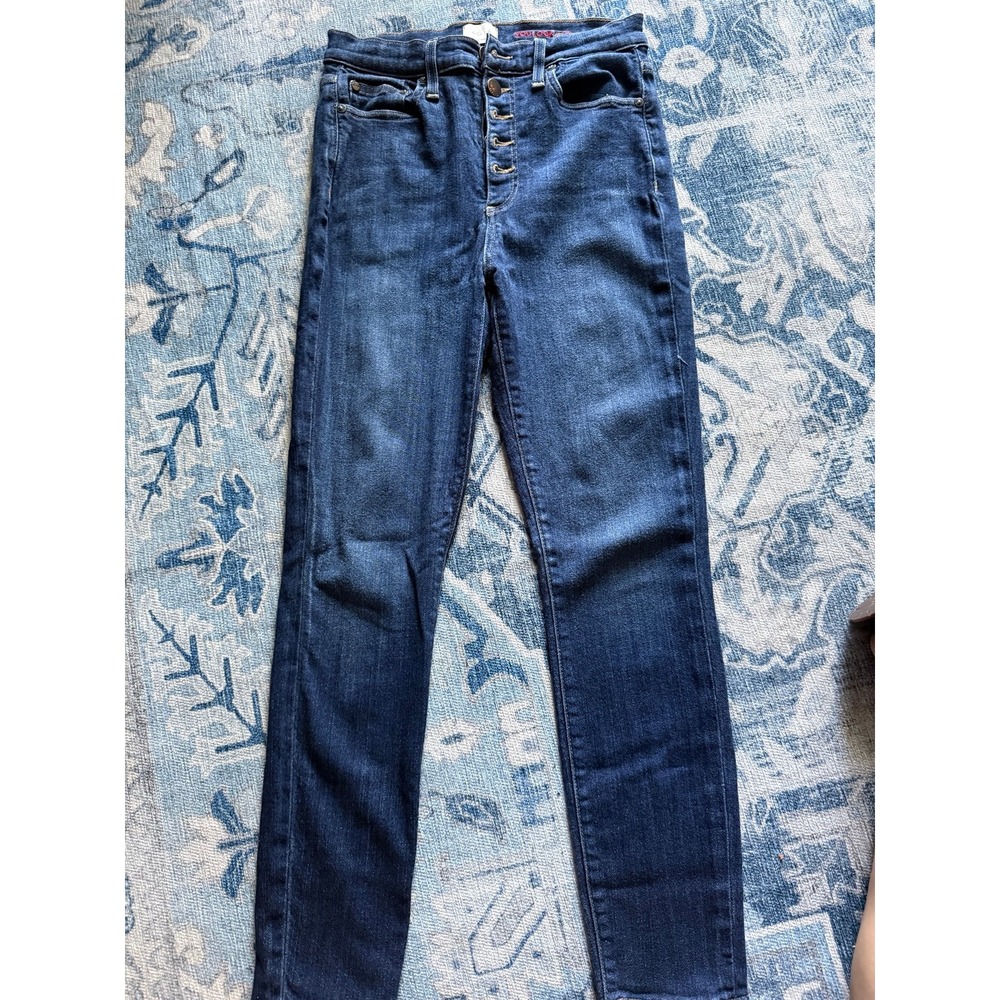 Alice and Olivia High Rise Exposed Button Jeans